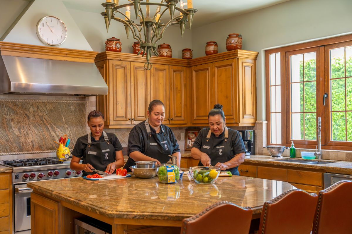 Private chef preparing dinner in a Cabo Luxury villa in Los Cabos, Mexico